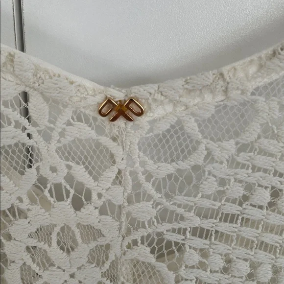 White Lace Bell Sleeve Knit Mini Dress Cover up Resort wear. Beach wear. Luxury - Picture 16 of 17